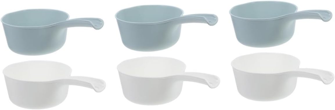 OUNONA 6pcs Large Capacity Plastic Water Ladle for Bathroom Kitchen and Garden Lightweight Easy to Clean Water Scoops