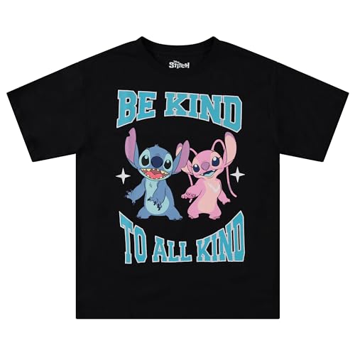 Disney Ladies Lilo and Stitch Shirt - Ladies Classic Lilo and Stitch Tee Lilo and Stitch T-Shirt (Black, Medium) - image 1