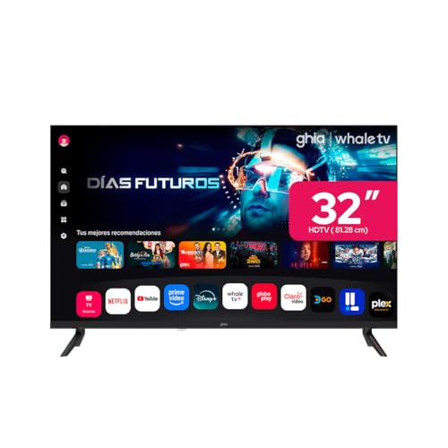 Listado de smart tv vios 32 al mejor precio. 44 Pantalla Smart TV 32 Pulgadas GHIA Whale TV HD (1366x768) D-LED, Dolby Audio, WiFi Integrado, 60Hz, 2 HDMI, 2 USB, LAN, Modo Ahorro de Energía