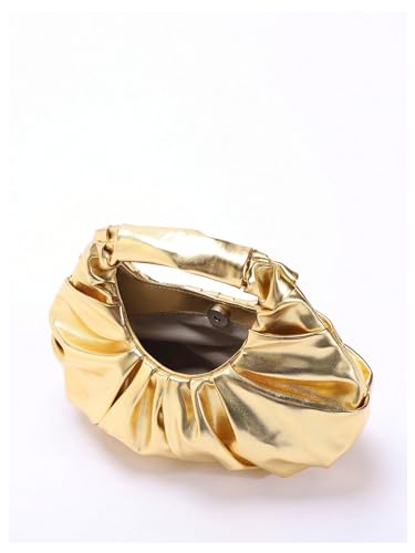 Image of GORGLITTER Women's Evening Bag Wedding Party Prom Handbag Dressy Formal Purse Pleated Metallic Clutch Dumpling Handbag