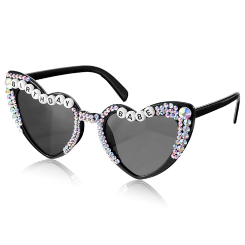 Birthday Glasses Heart Shaped Birthday Babe Sunglasses Birthday Party Accessories Gift for Women Girls