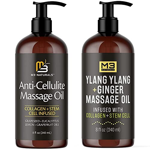 M3 Naturals Anti Cellulite Massage Oil + Ylang Ylang & Ginger Massage Oil