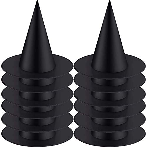 12 Packs Halloween Witch Hat Black Women Costume Hats Witch Costume Accessory for Halloween Carnival Party