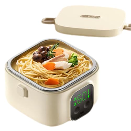 Fiambrera Inalámbrica de 14000 Mah Fiambrera Autocalentable Recargable Calentador de Alimentos Portátil de Acero Inoxidable con Regulador de Temperatura Para Oficina, Automóvil, Viajes 500ml