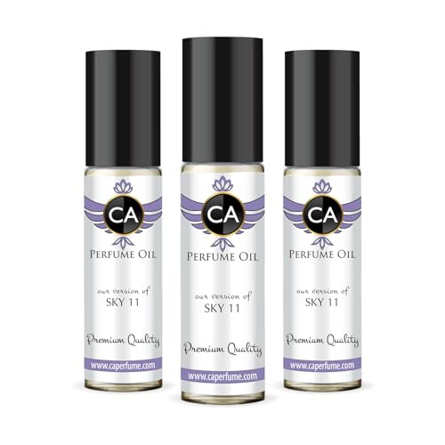 CA Perfume Impression of Sky 11 Unisex Eau De Parfum Woody Aromatic Scent Long Lasting Unisex Fragrance Travel Size TSA Ready for Day and Night Wear 0.33 Fl Oz 10ml (Pack of 3)