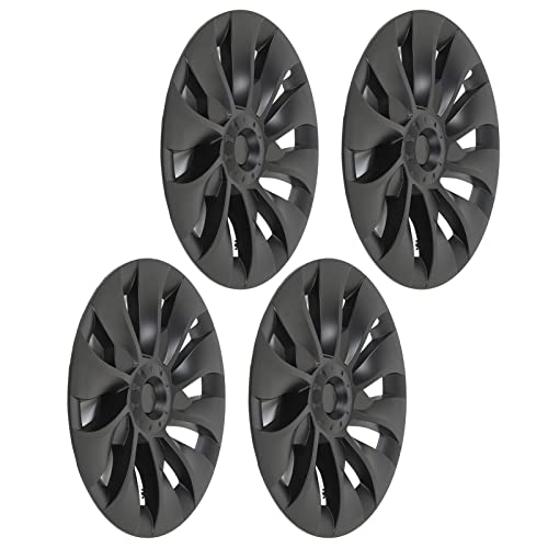 4 STKS Wieldop 18 Inch Vervanging Wieldoppen All-inclusive Bescherming Volledig Omringd Wieldop Kit Accessoires, Compatibel for Tesla Model 3 (Color : 18 inch Matt black B