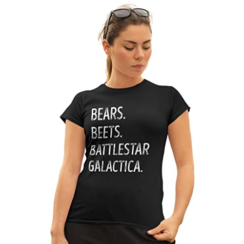 Feisty And Fabulous Jim Impersonating Dwight, Fact, Bears, Beets, Battlestar T-Shirt, Xl, Black #TOP3