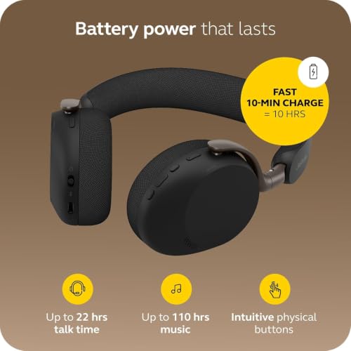Jabra Evolve3 75 On-Ear Wireless Bluetooth Headset with Microphone, Black - image 8