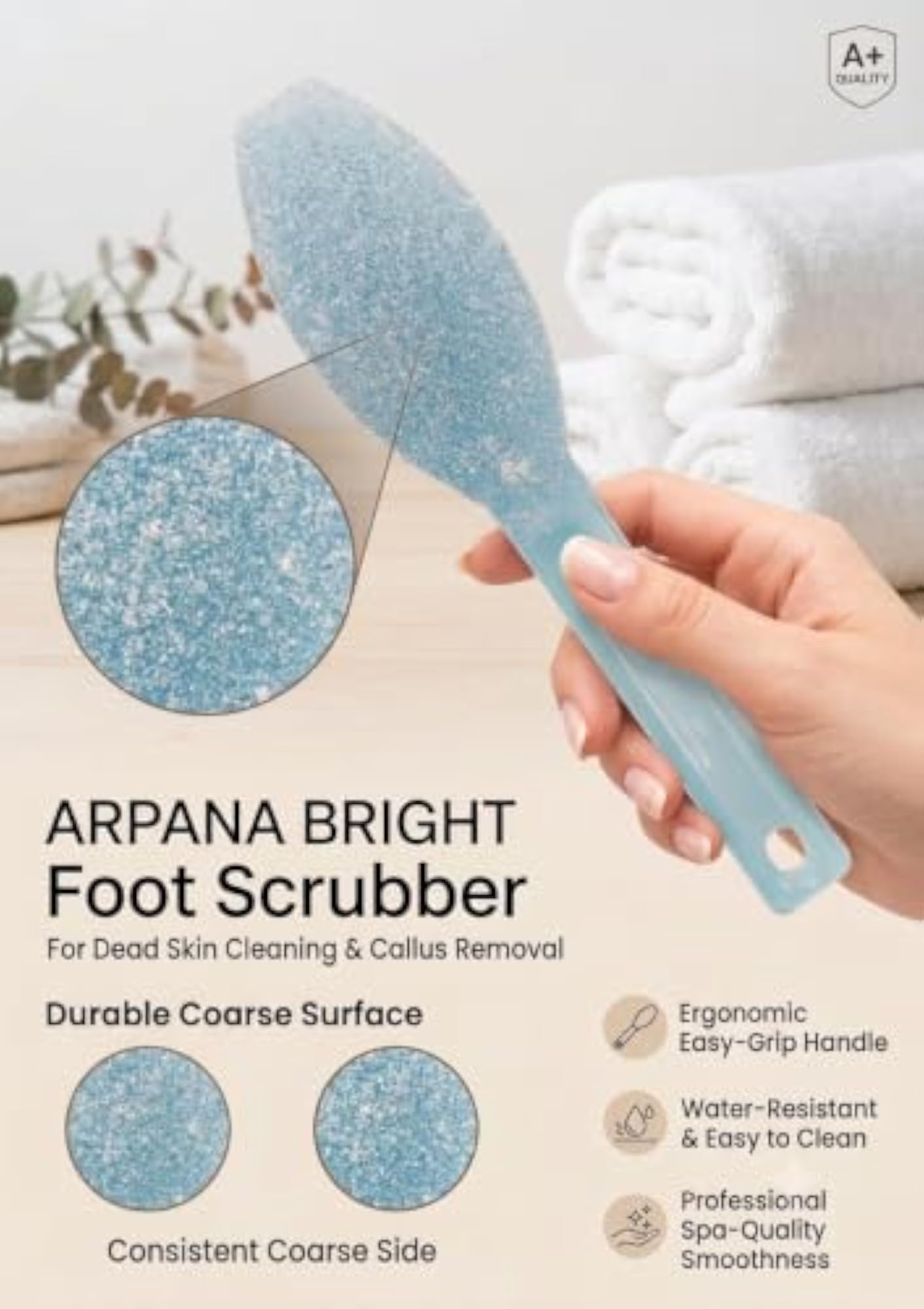 Dual-Sided Foot Scrubber, Pack of 2, Multicolour