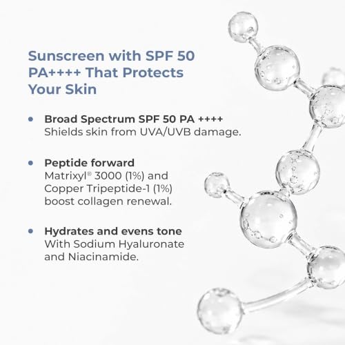 Image of in.skin Peptide Repair SPF 50 PA++++ Sunscreen | Broad Spectrum UV Protection with Matrixyl 3000 & Copper Peptide | Lightweight, Non-Greasy | Barrier Repair | For Oily, Acne-Prone & Sensitive Skin (10 g )