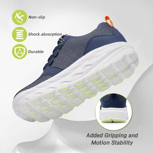 Image of Men's Orthopedic Diabetic Wide Walking Shoes: Comfortable Plantar Fasciitis Fashion Sneakers with Arch Support, Casual Hammer Toes Swollen Tennis Work Sports Shoes for Heel and Foot Pain Relief