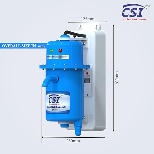 Image of CAPITAL Instant Water Geyser 1L | Portable Electric Water Heater for Bathroom & Kitchen | ABS Shockproof Body | Fast Heating Mini Geyser | Auto Cut-Off Safety 1-Year Warranty | Light Blue