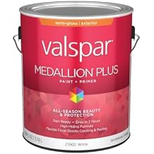 Valspar 27000 White Base Medallion Plus Exterior Paint & Primer, Semi-Gloss, 1 Gallon
