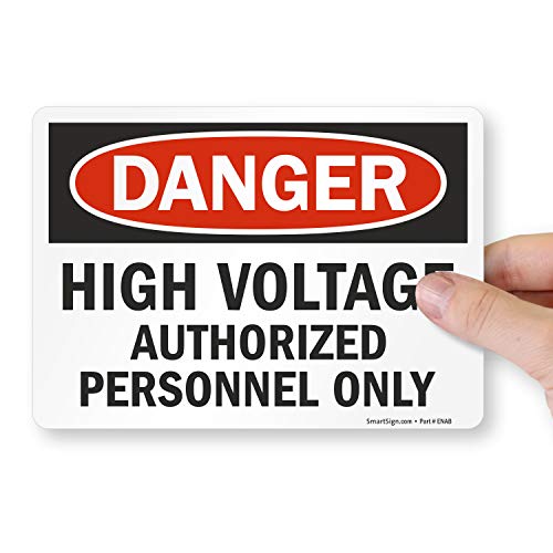 Etiqueta de peligro Danger High Voltage en poliéster autoadhesivo de 5x7 pulgadas 2