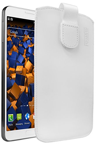 mumbi Genuine Leather Case Compatible with Samsung Galaxy Note 3 / Note 3 Neo White
