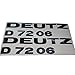 DEUTZ D7206 Autocollant de Rechange en Noir pour décoration pour redonner de l'ancienne Peinture et de l'habillement. Alternative à l'emblème de remorquage.