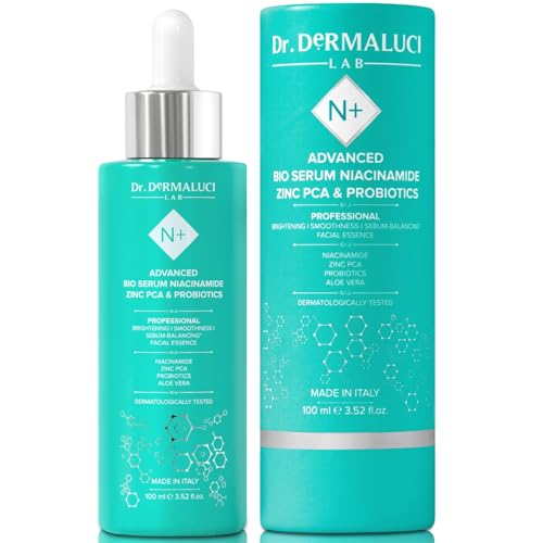 Sérum Facial Niacinamida 100 ML BIO | Zinc PCA Prebióticos Aloe Vera | Certificado AIAB Testado al Níquel | Piel Grasa Impura Sensible | Purificante Iluminador Hidratante Seboequilibrante |Italia