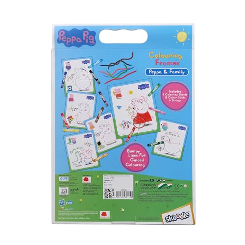 Image of SKOODLE Colouring Frames | DIY Colouring & Painting Art Kit for Kids | 6 Colouring Sheets, 12 Colour Sticks & 6 Hanging Strings