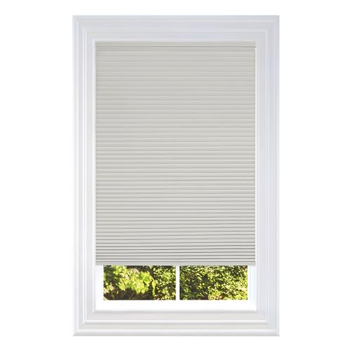 BlindsAvenue Cellular Honeycomb Cordless Shade, 9/16" Single Cell, Blackout, Winter White, Size: 64" W x 48" H