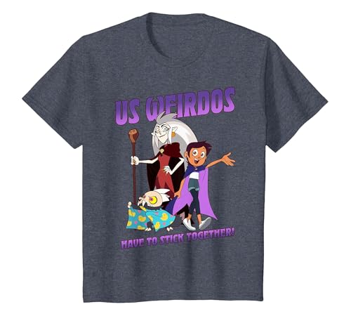 Disney The Owl House Us Weirdos Stick Together Group T-Shirt, Youth, Heather Blue, 4T