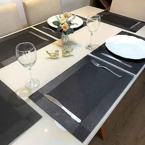 Kit 6 Peças Jogo Americano Retangular - Sousplat para Mesa Posta - Jogo Americano Elegante... Kit 6 Peças Jogo Americano Retangular - Sousplat para Mesa Posta - Jogo Americano Elegante...