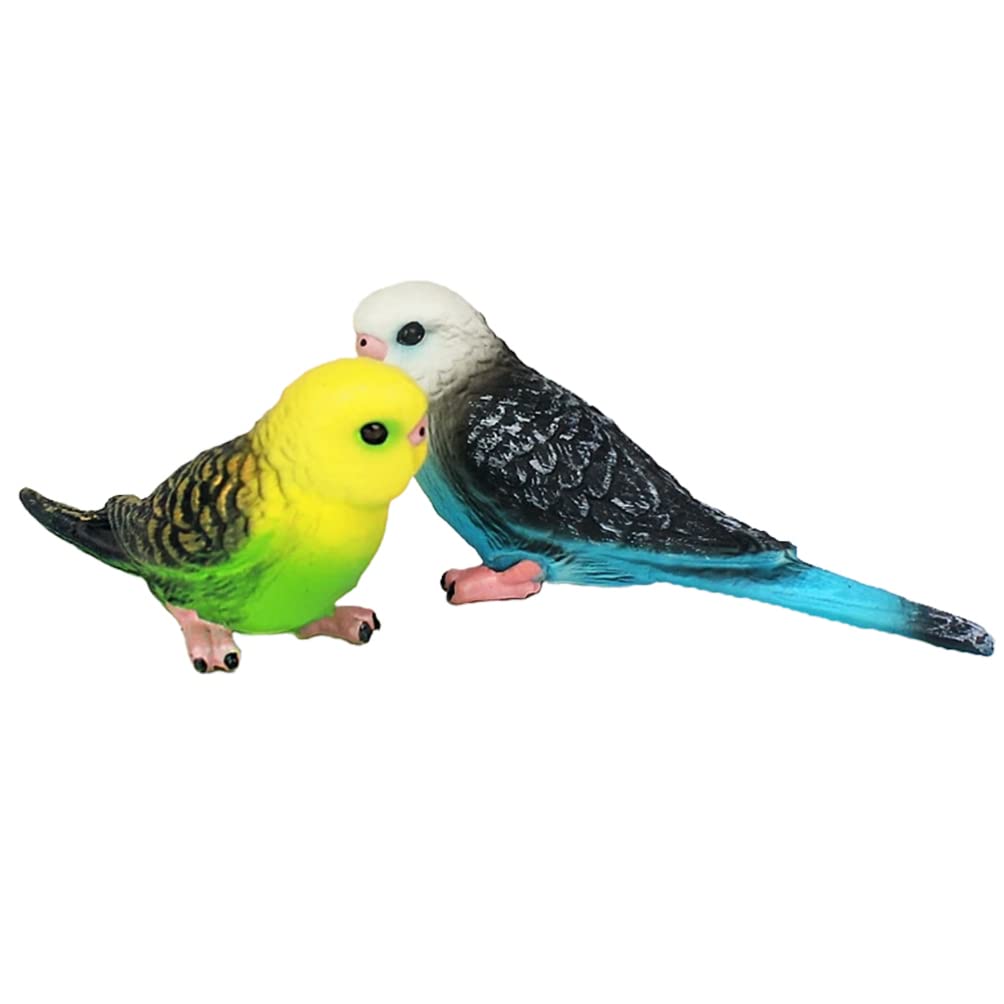 Toyvian 2pcs Fake Bird Artificial Birds Parrot Figure Decor Fake Parrot Mini Bird Decorative Woodland Birds Ornament for Craft Home Ornaments Garden Wedding Decoration Embellishing - Image 2