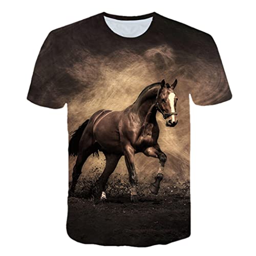 T-shirt 3D streetwear rigolo à col rond avec coupe confortable unisexe