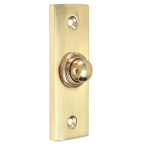 Polished Brass Door Bell Button 75mm x 25mm Front Door Porch Ringer