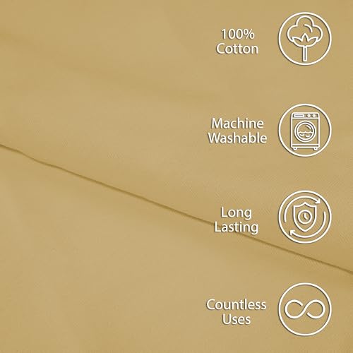 Image of R home Solid Cotton Table Napkins, Soft Cloth Napkins for Dining Table, Reusable & Washable, Ideal for Formal Dining, Cocktail Nights, Weddings, Home Bar & Table Decor (6, Mustard)