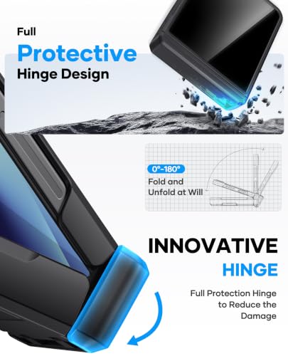 Image of ASAFCASE for Galaxy Z Flip 7 Case Wallet, Privacy Screen Protector, Black | Card Holder (2-3 Cards), Hinge Protection, Military Grade Shockproof, Rugged Hard Protective Phone Case for Samsung Flip7