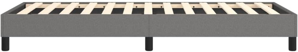 Twin XL Bed Frame Dark Grey Fabric Polyester Platform with Sturdy Plywood Engineered Wood slatted Foundation for Mattress Support Easy Assembly Modern Minimalist Bedroom Furniture