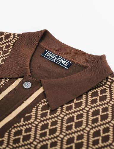 PJ PAUL JONES Men's Polo Shirts 70s Vintage Shirts Contrast Knitted Polo Shirts3