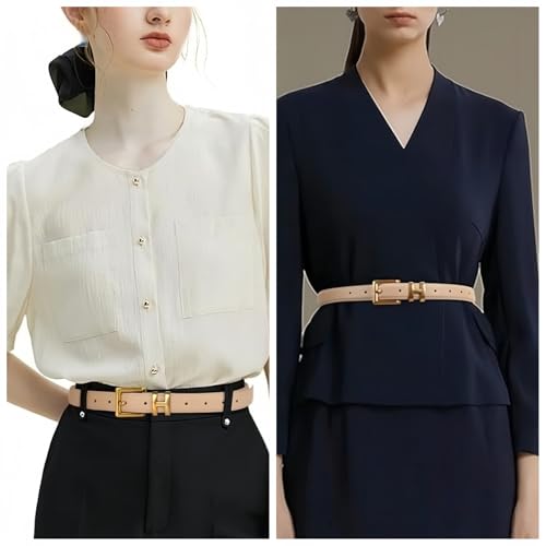 Women's belt, tight and elegant fashion classic metal buckle belt for formal jeans casual pants3