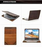 CONTACT'S FAMILY Skórzane etui na MacBooka Air/Pro 13,3", prawdziwa skóra, pokrowiec na laptopa, ochronny pokrowiec na książkę, kompatybilny z 13,3-calowym MacBookiem Air/Pro (kawowy)