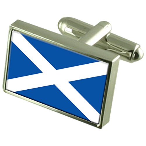 Gemelos bandera de Escocia de San Andrés el regalo perfecto con estuche grabado