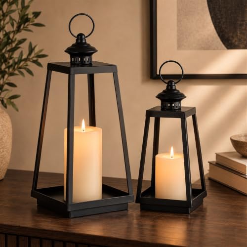 Staymoment Black Metal Lantern Decorative Indoor...