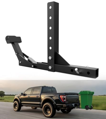 ELITEWILL New Trash Can Hauler Hitch Trash Can Transporter Wheeled Garbage Can Towing Carrier Fit for Truck Auto Car SUV Golf Cart ATV UTV with 2 Receiver