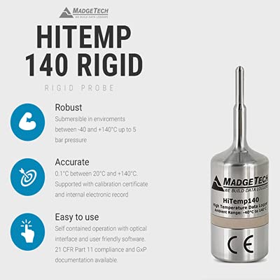 Food Canning Temperature Datalogger (Temp Range: -328°F to +500°F) Model: Madgetech HiTemp140