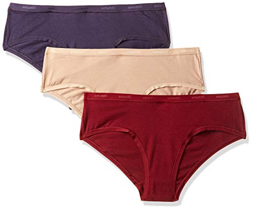 Image of Amante Solid Cotton Low Rise Hipster Panty Pack(Pack of 3)