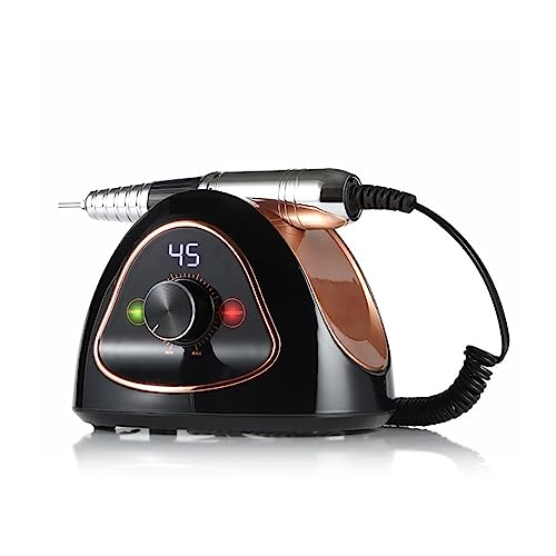ZKLGS Torno para Uñas Máquina Perforadora de uñas eléctrica de 45000 RPM, máquina Perforadora de uñas Recargable Profesional for uñas acrílicas y de Gel(1set Black)