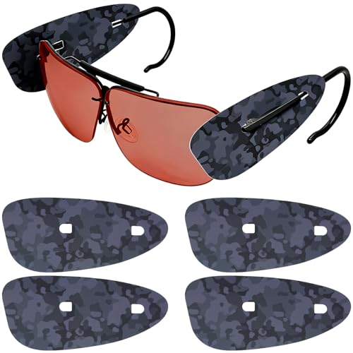 LUAATT Shooting Blinders,Double Sided Camouflage Pattern,Essential Accessories for Shooting Glasses,2 Pairs Overcome Cross-Eye Dominance Blinders