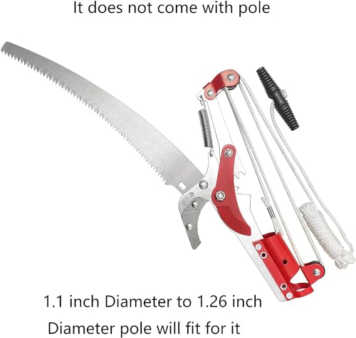 Image of Telescopic Tree Pole Pruning Saw, Pole Saw, Manual Pole Cutter for pruning Trees branches and leave, Tree Pole Pruner, Long Cutter Shearing (Without Pole)