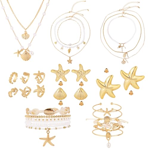 Joyas de verano Mikovivi para lucir collar de conchas y anillos en tus viajes de playa