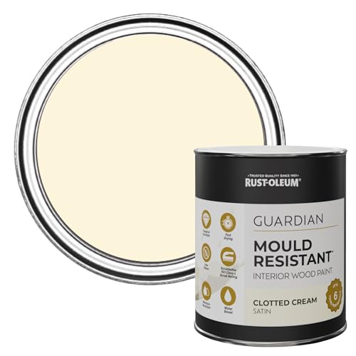 Rust-Oleum Beige Guardian Mould Resistant Interior Wood Paint in Satin Finish - Clotted Cream 750ml