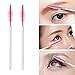 100 Pcs Disposable Mascara Wands, Crystal Eyebrow Spoolies Brush for Eyelash Extensions, Makeup Applicators Kits Eyelash Brush with Container (Pink)