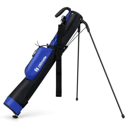 COSTWAY Bolsa de Golf Ligera con Soporte y Correa, para el Campo de Práctica, Par 3 y Campos Ejecutivos, Bolsa de Golf de Domingo, Soporte para Botella Unisex (Azul)
