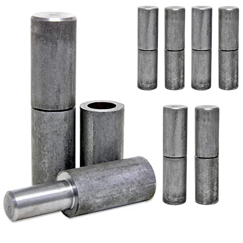 Sidco Supply 8 Pcs - 2” Weldable Barrel Hinges – 2 Inch X 5/8 Inch – Heavy Duty Steel – Weld On Bullet Door Hinges – Detachable Hinges – 5/16” Pin Bearing - Metal Swing Doors, Gates, Glass Door Hinge #TOP11