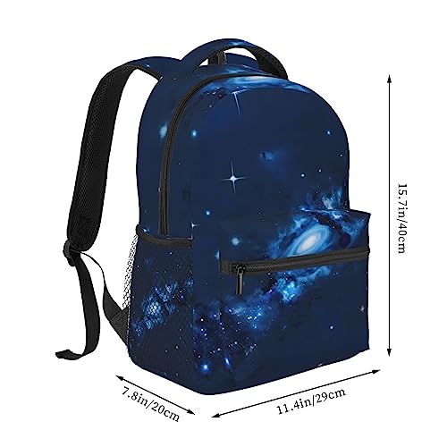 Sac à dos de voyage mixte grand compartiment imprimé bleu - 2
