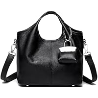 Makukke Bolso de mano de piel auténtica para mujer, pequeño