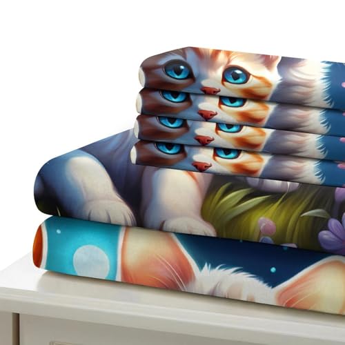 Housse de couette chatons parure de lit 3D imprimée haute densité